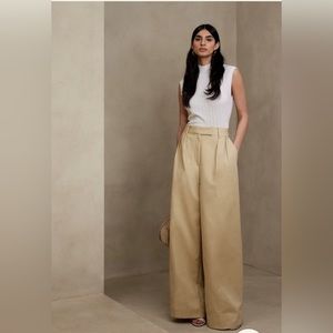 Khaki wide leg pant